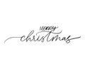 Merry Christmas hand drawn modern brush calligraphy. Isolated on white background. Royalty Free Stock Photo
