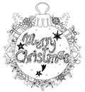 Merry Christmas.Hand drawn vector doodle . Royalty Free Stock Photo