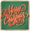 MERRY CHRISTMAS vintage card (vector)
