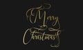 Merry Christmas hand lettering in gold. Vector image. Merry christmas sign in a calligraphic style Royalty Free Stock Photo