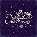 Merry Christmas hand lettering isolated on dark Royalty Free Stock Photo