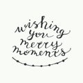 Merry Christmas hand lettering. Vector hand calligraphy. Royalty Free Stock Photo