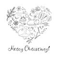 Merry Christmas hand lettering. Vector hand calligraphy. Royalty Free Stock Photo