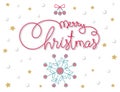 Merry Christmas hand lettering. Vector image