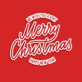 Merry Christmas - hand lettering vector Royalty Free Stock Photo