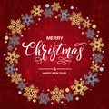 Merry Christmas handwriting script lettering. Christmas greeting