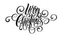 Merry Christmas handwriting script lettering. Vector illustration