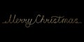 Merry Christmas handwritten continuous golden line inscription. Hand drawn lettering text on black background. Merry Royalty Free Stock Photo