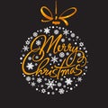 Merry Christmas handwritten lettering Royalty Free Stock Photo