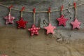 Merry Christmas Hanging Decoration Red and White Pattern Fabric Royalty Free Stock Photo