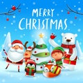 Merry Christmas! Happy Christmas companions. Royalty Free Stock Photo