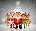 Merry Christmas happy christmas,santa with rendeer Royalty Free Stock Photo