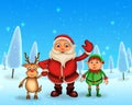 Merry Christmas happy christmas,santa with rendeer Royalty Free Stock Photo