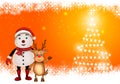 Merry Christmas happy christmas,santa with rendeer Royalty Free Stock Photo