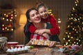 Family cooking Christmas cookies Royalty Free Stock Photo