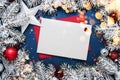 Christmas and New Year holiday background. Xmas greeting card. Winter holidays. Royalty Free Stock Photo