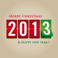 Merry Christmas and happy new year 2013 mechanical Royalty Free Stock Photo