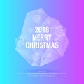 2018 Merry Christmas and Happy New Year. Abstract polygonal object Royalty Free Stock Photo