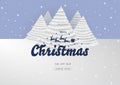 Merry Christmas and Happy new year background with calligraphic lettering and Santa Claus sleigh Reindeers vector Royalty Free Stock Photo