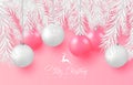 2019 Merry Christmas and Happy New Year background for holiday greeting card, poster, banner. Beautiful tree balls,white tree bran Royalty Free Stock Photo