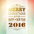 Merry christmas and happy new year 2016 background Royalty Free Stock Photo