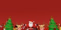 Merry Christmas and Happy New Year, Background of Santa Claus and reindeer with Christmas gifts Royalty Free Stock Photo