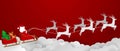 Merry Christmas and Happy New Year background. Santa Claus on the sky Royalty Free Stock Photo