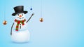 Merry Christmas and happy New Year background with snow snowman Royalty Free Stock Photo