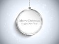 Merry Christmas Happy New Year Ball Silver with St