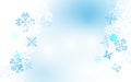 Merry Christmas and Happy New Year banner. Abstract white and blue  winter snowflakes background. Paper art and craft design Royalty Free Stock Photo