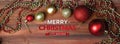 Merry Christmas and happy new year banner for head or cover of social media website or fan page decorative. Decorate props, red