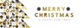 Christmas New Year gold geometric pine tree banner Royalty Free Stock Photo