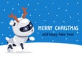 Merry Christmas Robotic Dog Vector Illustration
