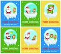 Merry Christmas Happy New Year Santa Elf Banners