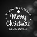 Merry Christmas and Happy New Year 2019 Black Background Royalty Free Stock Photo