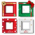 Merry Christmas and Happy new year border frame photo design set on transparency background.Creative origami paper cut and craft Royalty Free Stock Photo