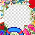 Merry christmas and happy new year border in a warm climate desi Royalty Free Stock Photo