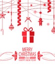 Merry Christmas and Happy New Year Bright Postcard Royalty Free Stock Photo