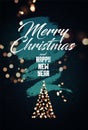 Merry Christmas and Happy New Year. Calligraphic Christmas card design. Royalty Free Stock Photo