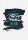 Merry Christmas and Happy New Year. Calligraphic retro Christmas greeting card design. Typographic vintage style grunge poster. Re Royalty Free Stock Photo