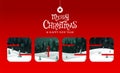 Merry Christmas, happy new year 2022 , calligraphy,  landscape fantasy, vector illustration Royalty Free Stock Photo