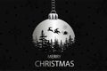 Merry christmas and happy new year card with christmas ballMerry christmas and happy new year card with christmas ball