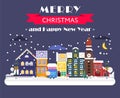 Merry Christmas and Happy New year card.