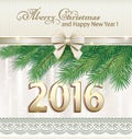 Merry Christmas and Happy New Year 2016 Royalty Free Stock Photo
