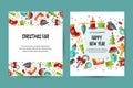 Merry Christmas and Happy New Year card set Royalty Free Stock Photo