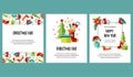 Merry Christmas and Happy New Year card set Royalty Free Stock Photo