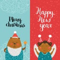 Merry Christmas and Happy New year cards Royalty Free Stock Photo