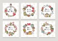 Merry christmas and happy new year cards set