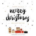 Merry Christmas and Happy New Year. Christmas greeting card