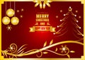 Merry christmas and happy new year color gold and red